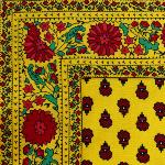 Nappe Carrée 160x160 cm Provençale Jaune motif Sixties
