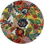 Nappe Ronde coton Multicolore 160 cm joli motif "Carmen