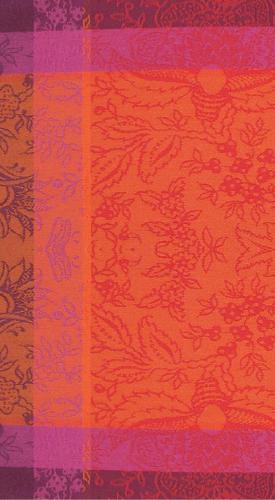 Torchon Provençal Le Jacquard Français motif Colombes Rouges