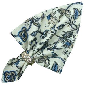 Serviette de table bleue coton "Darjeeling" - Valdrôme