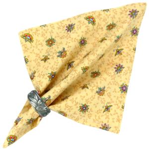 Serviette de table tissu Provençal beige motif papillons