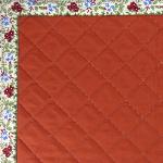 Set de table réversible coton uni Brique et motif Floral Rouge