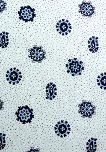 Tissu Valdrôme Blanc Laize 140 cm motif de Provence "Mistraou