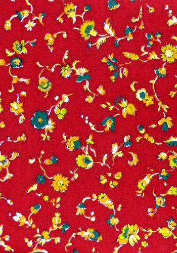 Tissu Provençal 100% coton Laize 140 cms Rouge "Champêtre