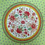 Nappe Ronde Provençale 180 cm motif «Gordes» coloris Vert