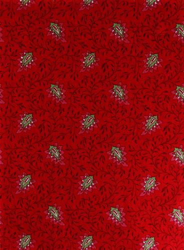 Tissu 100% coton 149 cm motif Campano Rouge Gardenia