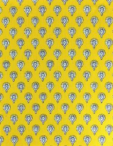Tissu Provençal toile 100% coton Laize 178 cm Indianaire jaune citron