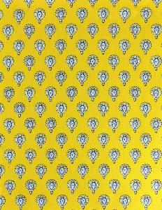 Tissu Provençal 100% coton Laize 178 cm Indianaire Jaune