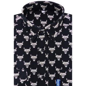 Chemise Camarguaise manches longues noire motifs corrida