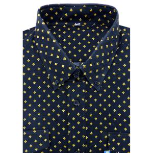 Chemise Provençale manches longues noire motifs lavande