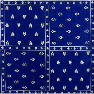 Foulard Provençal Patch bleu 74x74 cm