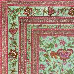 Nappe Carrée Coton Menthe motif Provençal "Colombes"