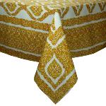 Nappe Carrée Coton Dorée motif "Solange"