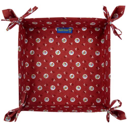 Panière à pain Rouge en tissu Provençal motif Fleurettes