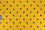 Set de table réversible coton motif Fleurs et uni Jaune