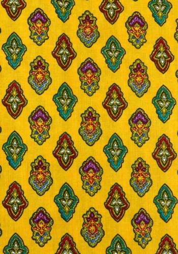 Coupon Tissu Provençal Jaune motif Calissons 1,50 x 0,30 m