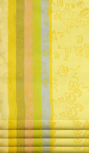 Lot de 4 Torchons Jacquard Français motif Fleurs des champs Jaunes