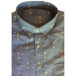 Chemise Provençale coton Vert de Gris motif Antonin