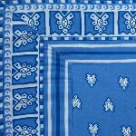 Nappe Carrée 170x170 cm Provençale Bleue motif Roussillon