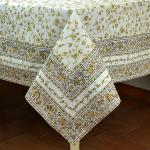 Nappe Rectangulaire 160x200 Beige motif Champêtre