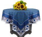 Nappe Rectangulaire Bleue joli motif Provençal "Dentelle"