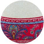 Nappe Ronde Framboise 180 cm joli motif Provençal "Haveli