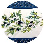 Nappe Ronde Provençale 180 cm motif «Bastide» couleur Bleue