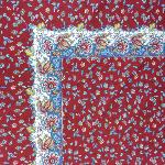 Nappe Carrée Coton Rouge motif Provençal "Champêtre"