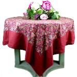 Nappe Carrée Coton Cassis motif Provençal "Colombes"