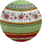 Nappe Ronde Provençale 180 cm motif «Gordes» coloris Vert