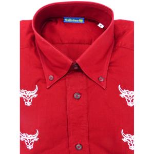 Chemise Camarguaise manches longues rouge motifs Corrida