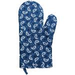 Gant de cuisine en tissu Provençal Bleu canard motif Volutes