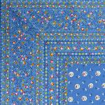 Nappe Rectangulaire 160 x 200 cm Bleue motif Fleurettes
