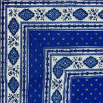 Nappe Carrée Bleue joli motif Provençal "Esterel"
