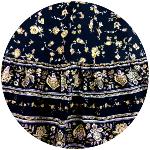 Nappe Ronde Noire 160 cm joli motif Provençal "Champêtre