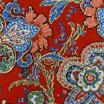 Serviette de table coton 45x45 cm Rouge motif Lys