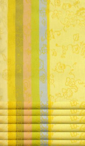 Lot de 6 Torchons Jacquard Valdrôme motif Fleurs des champs Jaunes